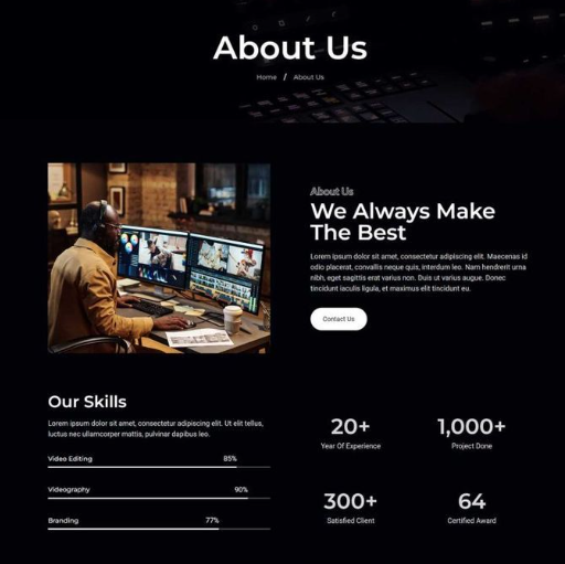 תמונה של דף אודות באתר